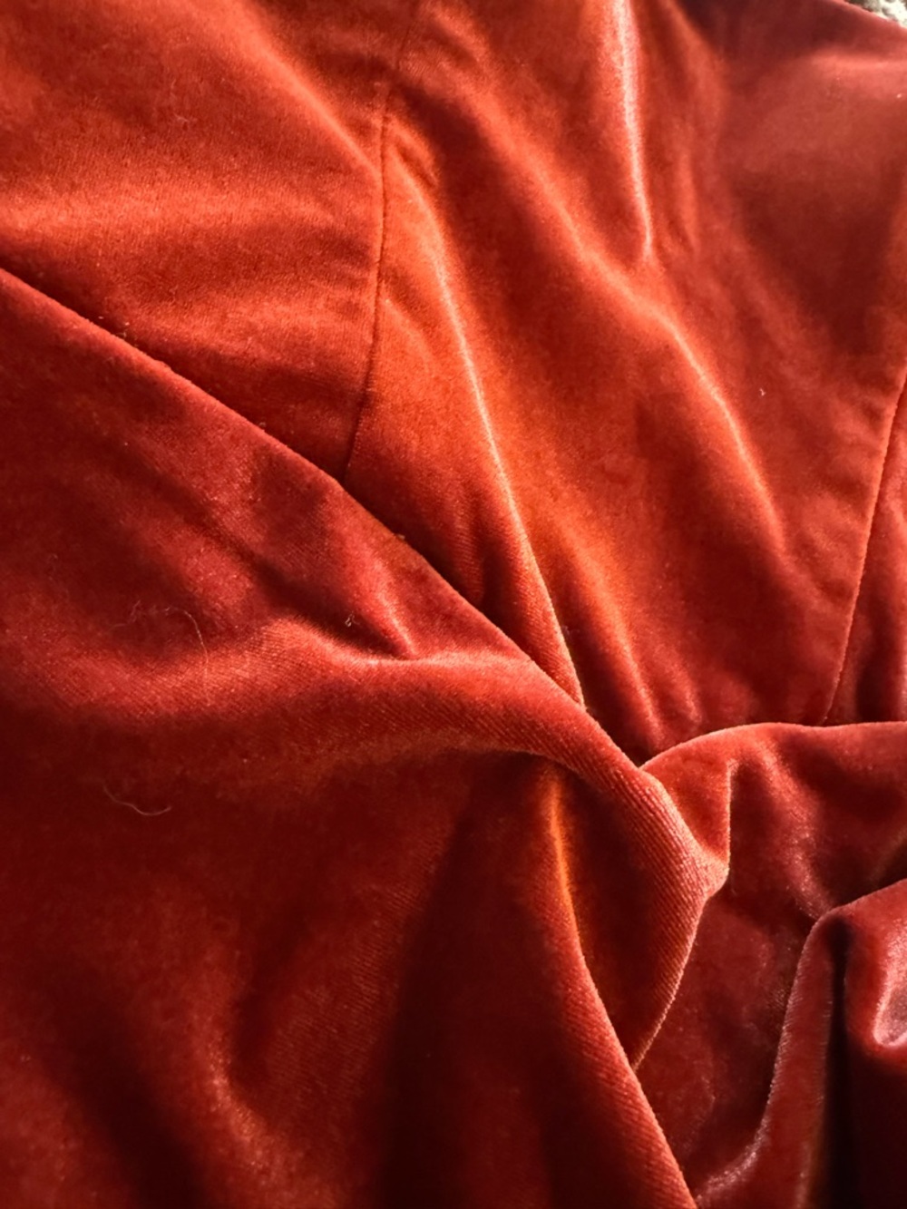 Azazie Velvet Terracotta Bridesmaid Dress - Picture 8 of 8